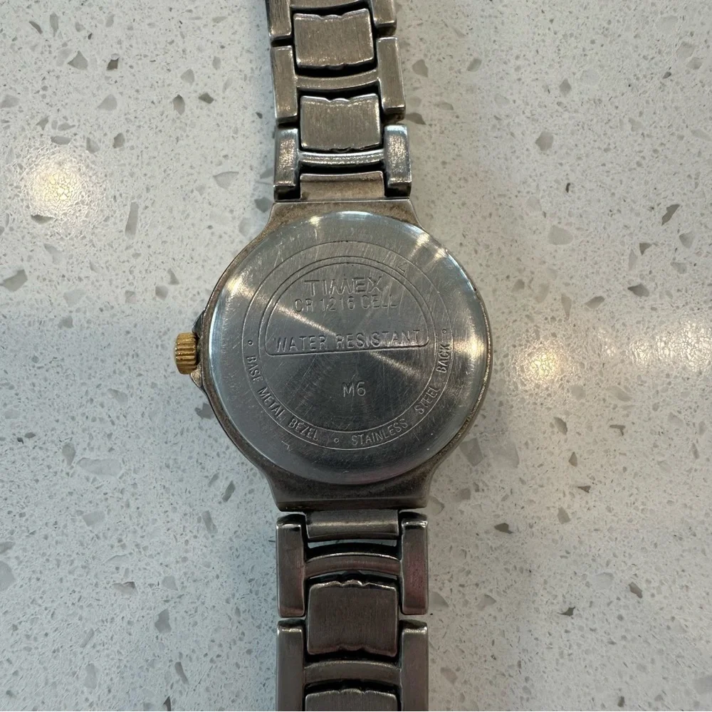 Timex Carriage Indiglo Water Resistant Silver Watch with White Face